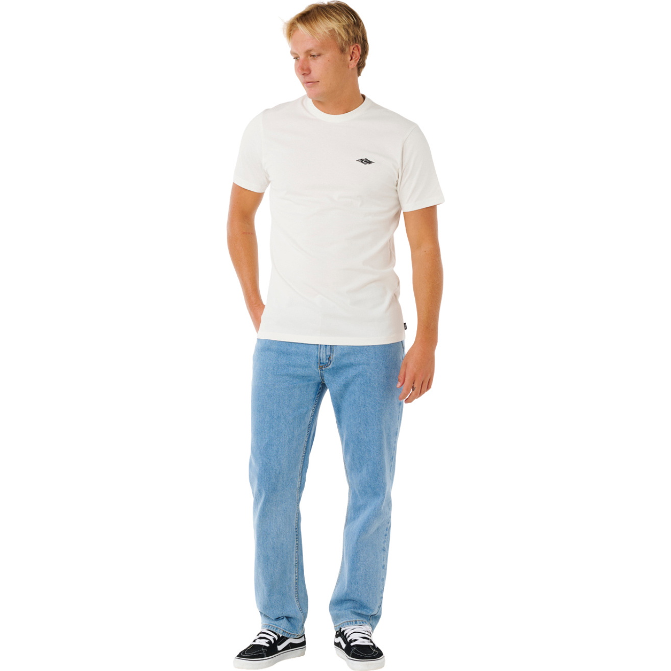 2026 Rip Curl Mens Streamline Embroid T-Shirt 10XMTE - White